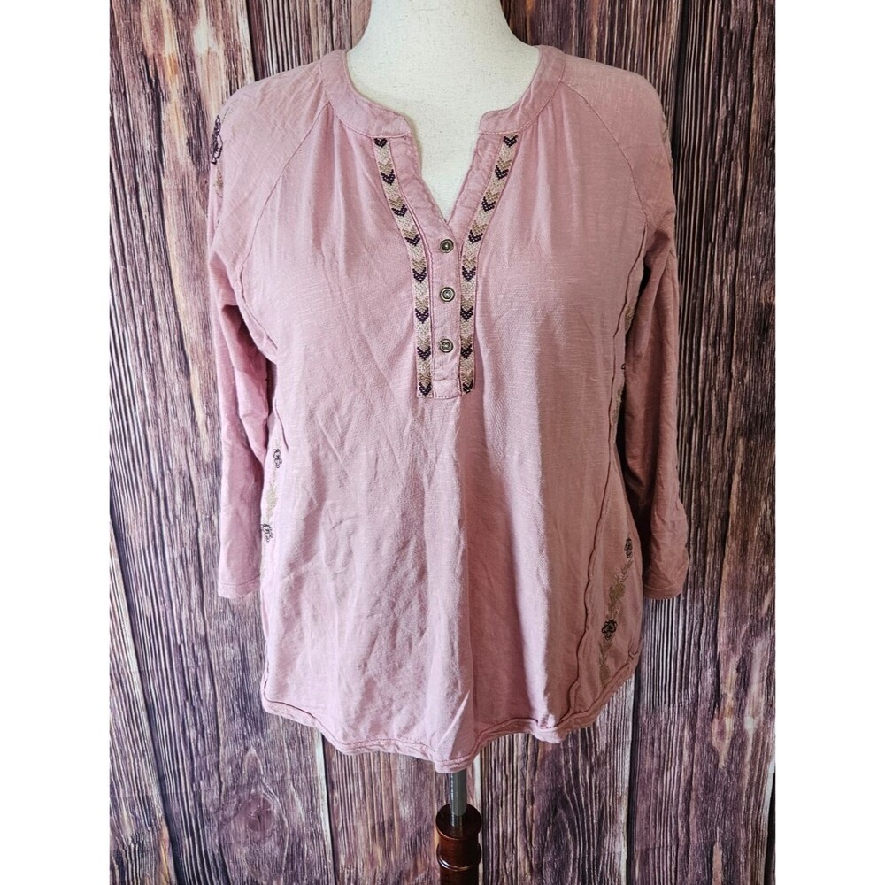 NWT Cynthia Rowley Embroidered Cotton Knit Top Plus Size 1X